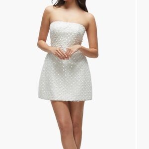 BRIDAL: DESSY COLLECTION STRAPLESS MINI DRESS